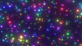 Flying In Field Of Dreamy Neon Vibrant Colorful Rainbow Love Hearts - 4K Seamless VJ Loop Motion Background Animation - Powered by Shutterstock - Get 15% off with code: PIKWIZARD15