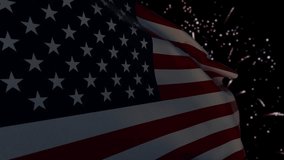 USA flag with fireworks. Loop animation - Powered by Shutterstock - Get 15% off with code: PIKWIZARD15
