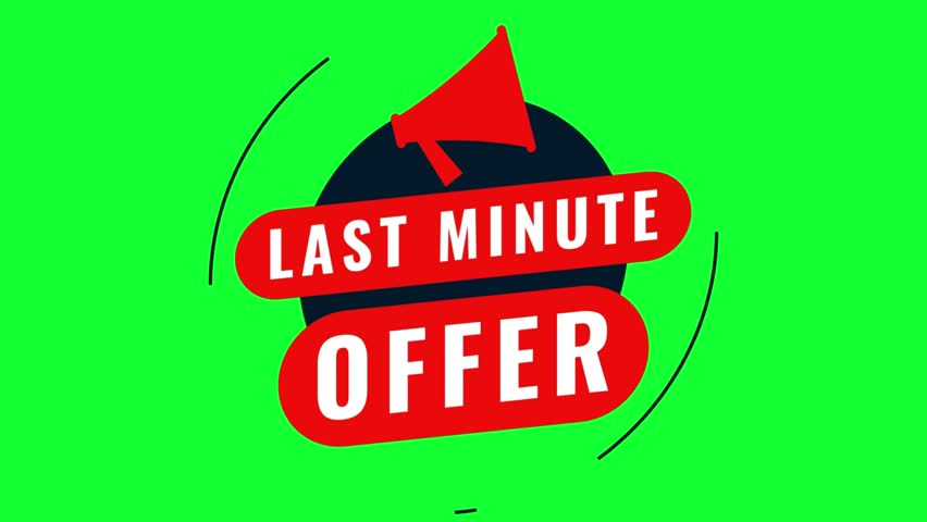  Last minute offers and deals green screen animation for promotion and advertising campaign video