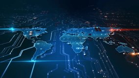 Electronic circuit board map Global network technology cyberspace Hologram planet earth futuristic circuit board lines Cybersecurity, Data Networks Futuristic World artificial intelligence innovation - Powered by Shutterstock - Get 15% off with code: PIKWIZARD15