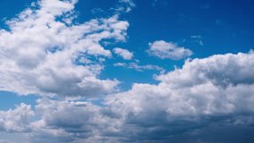 Timelapse captures dense white and grey cloud formations billowing and moving across the sky, creating a heavy, overcast atmosphere with occasional glimpses of blue, highlighting dynamic aerial motion - Powered by Shutterstock - Get 15% off with code: PIKWIZARD15