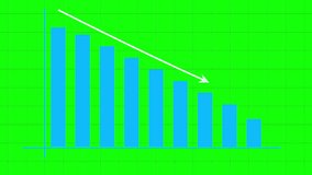 Downward Bar Graph Showing Financial Decline on Green Screen - Powered by Shutterstock - Get 15% off with code: PIKWIZARD15