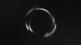 White glowing energy sphere of digital particles and sci-fi plasma swirl on deep black background. Minimal abstract orb loop for modern business and high-tech visuals. 4K 60 fps seamless design. - Powered by Shutterstock - Get 15% off with code: PIKWIZARD15