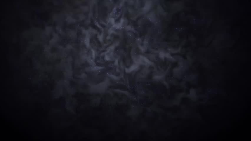 Dramatic scene of a blue energy streak cutting across a dark, smoky, and ethereal background space