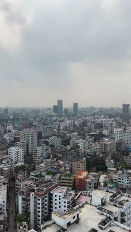 Aerial view of Dhaka skyline, Bangladesh.