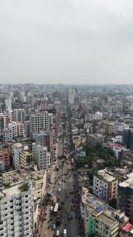 Aerial view of Dhaka skyline, Bangladesh.