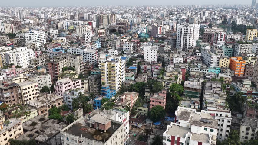 Aerial view of Dhaka skyline, Bangladesh.