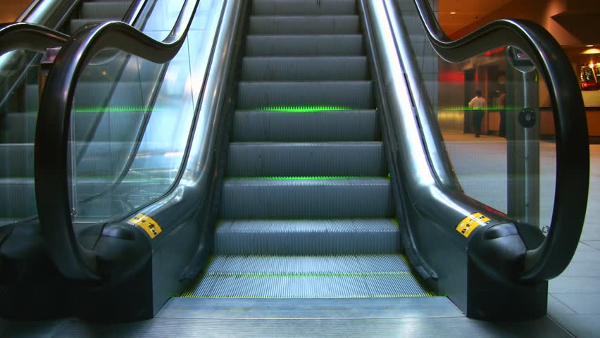 An Escalator With Neon Green Lighting Stock Footage Video 100 An Escalator With Neon Green Lighting