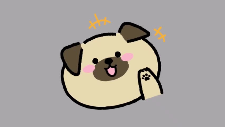 cute face of dog animation