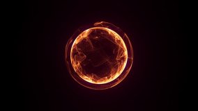 3D-energy sphere on black background, fire background of luminous particles, dynamic animation of sphere with chaotic flow of particles, motion design, video backgrounds - Powered by Shutterstock - Get 15% off with code: PIKWIZARD15