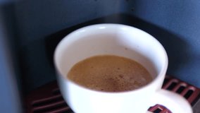 Hot Espresso Coffee in White Ceramic Cup – Freshly Brewed with Crema Layer Close-up - Powered by Shutterstock - Get 15% off with code: PIKWIZARD15