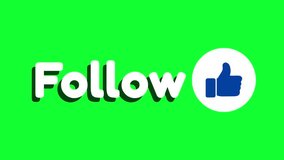 Follow us like and subscribe animation with green screen for social media engagement growth now - Powered by Shutterstock - Get 15% off with code: PIKWIZARD15