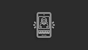 Video Call Icon Animation – Lineal Virtual Contact Icon – 4K Black Background - Powered by Shutterstock - Get 15% off with code: PIKWIZARD15