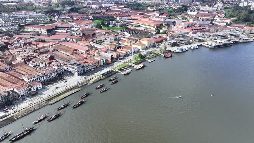 Gaia Pier At Gaia Porto District Portugal. Stunning Tropical Coastline Beach Scene Viewed From Above. Paradise Island Skyline Season Beauty. Season Waterfront Shore. Gaia Porto District.