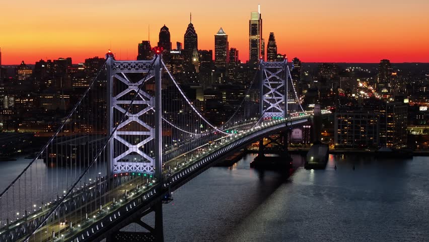 Philadelphia, Pennsylvania, United States - 5.18.2025 - Philadelphia Skyline At Philadelphia In Pennsylvania United States. Sunset Skyline. City Skyline Showing Modern And Traditional Architecture.