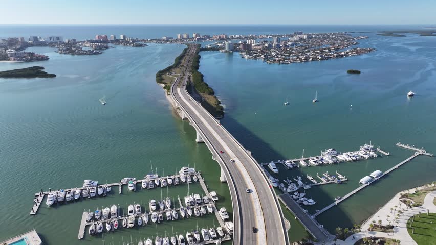 Clearwater Skyline At Clearwater Florida United States. Bird Eye View Of A Amazing Coastal Beach In The Summer Holiday. Shore Clouds Sky Beach Sea. Shore Beach Tropical Environment.