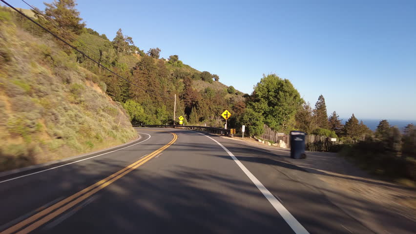 Big Sur Pacific Coast Highway Southbound 2 Bixby Bridge to Pfeiffer State Park 22 Front View MultiCam Driving Plate California USA