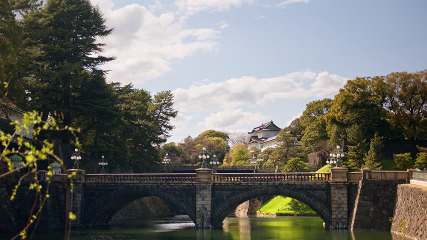 View of the Seimon Ishibashi bridge in Chiyoda, Tokyo, Japan