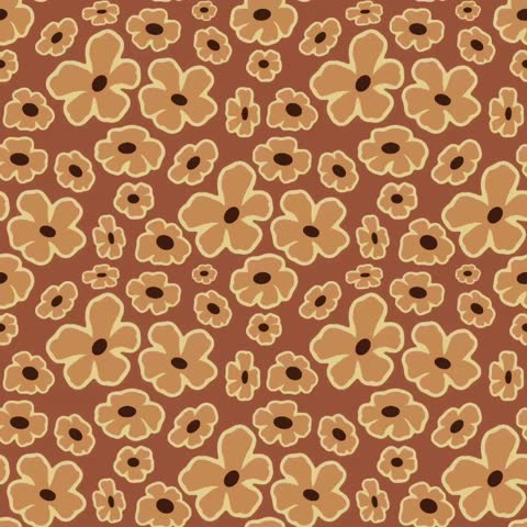 Daisy Florals Seamless Pattern speed video clip from digital art drawing, Autumn season color theme with curve frame, Self learning with reels clip, Full blooming flower garden doodle drawing