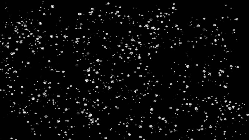 Snow flakes falling / black background