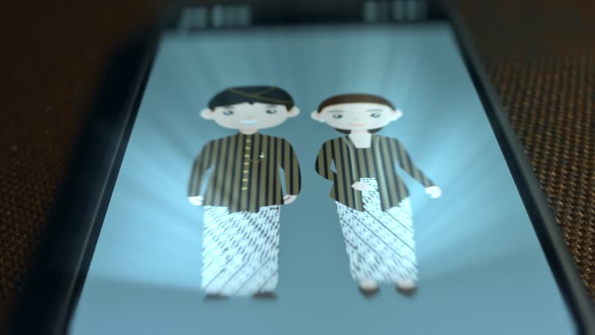 Indonesian man and woman wearing national costumes, cultural diversity, presentation