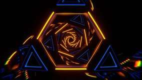 Blue and Orange Flashing Triangle Mirror Tunnel Background VJ Loop in 4K - Powered by Shutterstock - Get 15% off with code: PIKWIZARD15