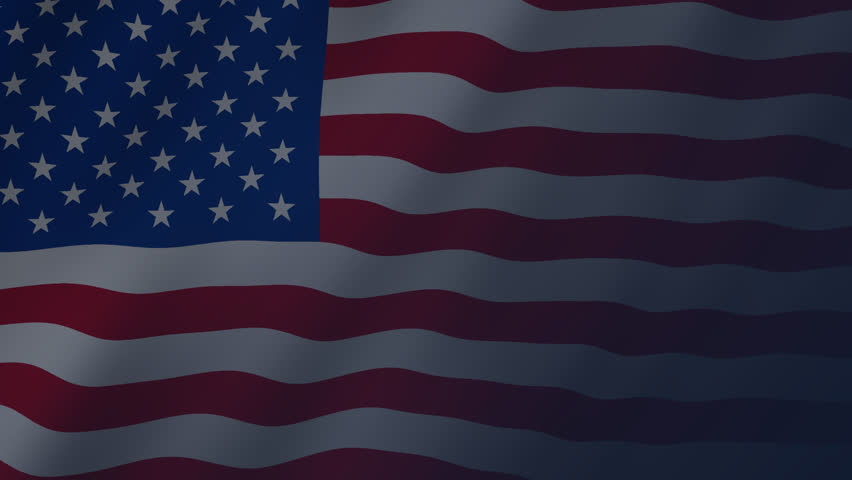 Happy 4th of July greeting animation, lettering text with waving USA flag background and fireworks splash, Happy Independence Day united states of america concept, for banner, feed, stories