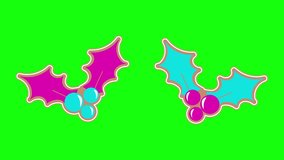 Animated gingerbread Christmas holly berries cookie design elements set isolated on black  background. Christmas decoration. Holly Berries Ginger CookieMotion Graphic Design Element for Christmas. - Powered by Shutterstock - Get 15% off with code: PIKWIZARD15