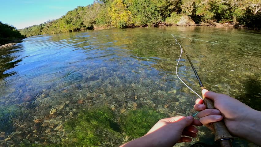 Fly Fishing POV Casting Over a River