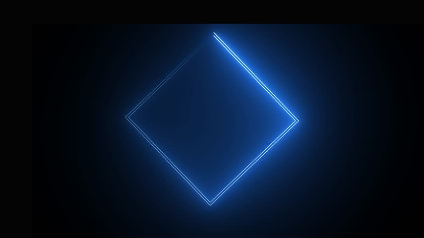 abstract colorful saber cyan color square frame animation on black background.