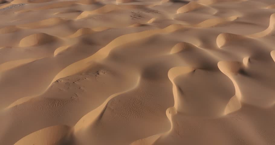 Aerial view of landscape in desert