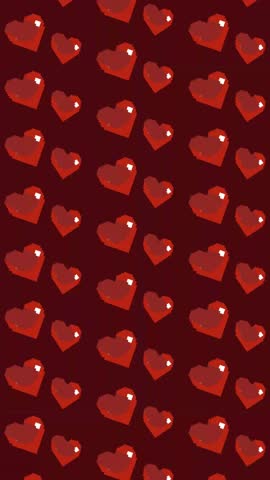 Pixelated red heart pattern with RGB chromatic aberration, subtle ripple and wobble. Retro video game glitch aesthetic. Dynamic and playful digital loop for your video projects.