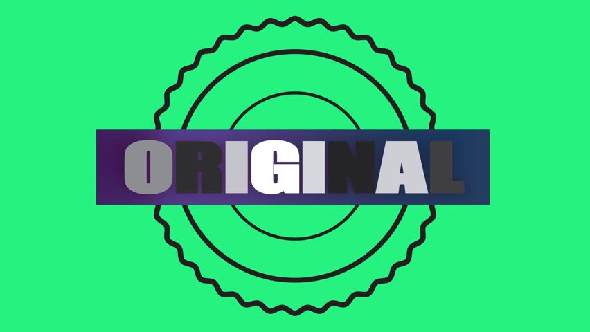 Original text in a circle on a green background	
