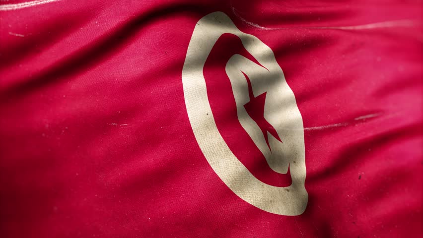 Tunisia Custom Flag Old Texture Background
