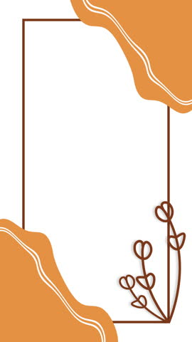 Abstract frame background animation with wavy orange Blob and floral line art decoration. Perfect for invitations, social media templates, posters, stories, business cards, and presentation designs