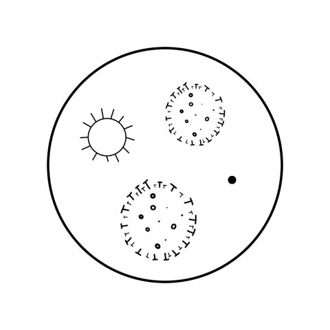 Virus cell, line icon illustration in circle, for web use for infections, bacteria, and diseases, video animation, self-portrait