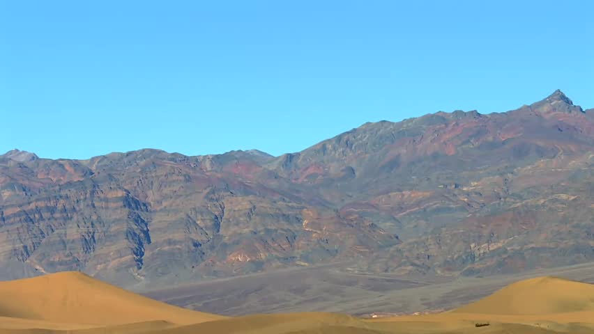 Dramatic Geological Formations Of Death Valley National Park In California, United States. Tilt-down Shot