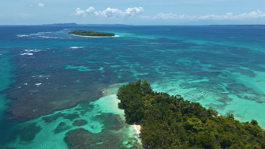 Bocas del Toro Archipelago In The Caribbean Sea In The North-west Of Panama. Aerial Drone Shot