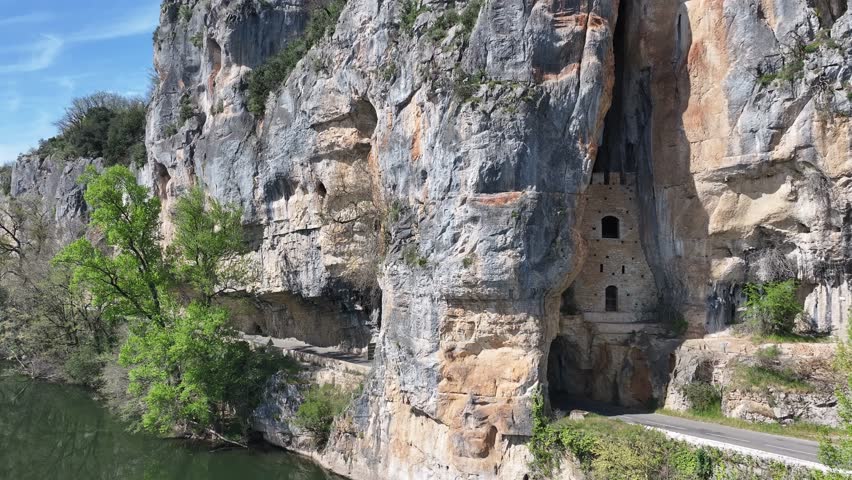 beautiful cave beautiful view next to the river