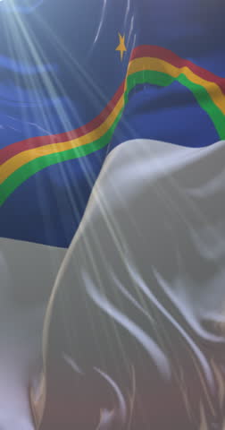 Pernambuco state flag, Brazil. Loop. 4K Vertical