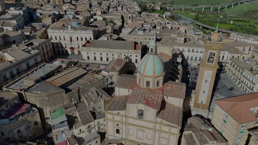 Caltagirone’s cathedral round shooting from a drone