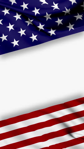 Happy 4th of July animation 2025, waving USA flag background and fireworks, Happy Independence Day united states of america vertical