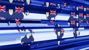 Anguilla national flag motion news background animation, World Map with British Flags and Shields - Powered by Shutterstock - Get 15% off with code: PIKWIZARD15
