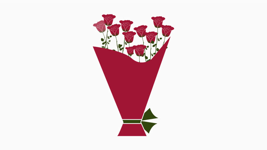 flower bouquet icon animation illustration flat