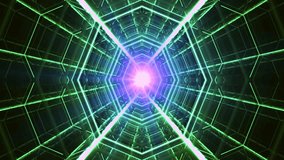 Abstract Green Neon Hexagon Tunnel Futuristic Light Rays Digital Art Vivid Colors Bright Glowing Energy - Powered by Shutterstock - Get 15% off with code: PIKWIZARD15