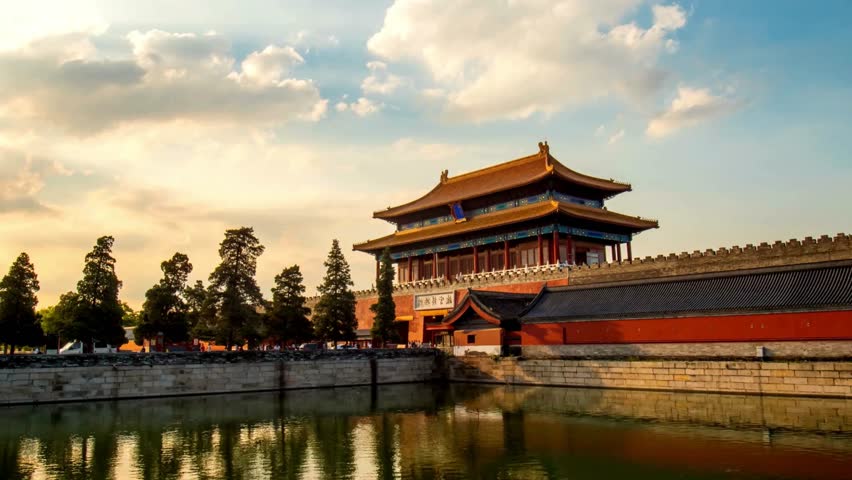 Majestic Sunset View of the Forbidden City Gate, Beijing, China