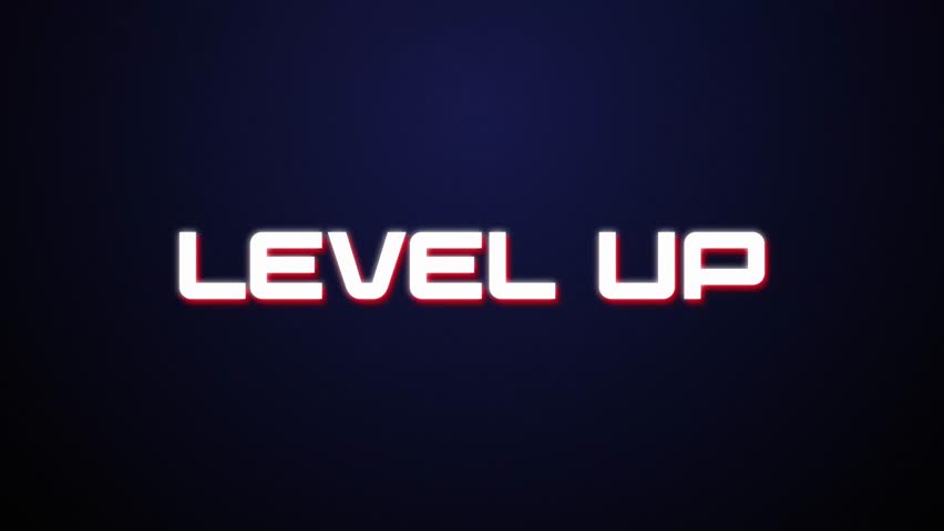 Glowing Level Up Text with Glitch Transition  - Powered by Shutterstock - Get 15% off with code: PIKWIZARD15