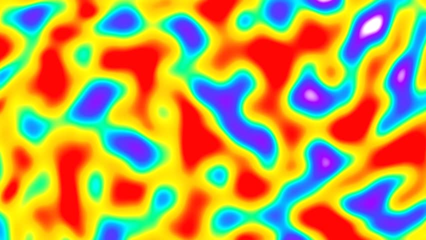 Abstract infrared background animation. Thermal imager effect of colorful lines changing their shapes. Thermography or heat map. Liquid background effect. Thermal imaging camera. Perfect loop. 4k.