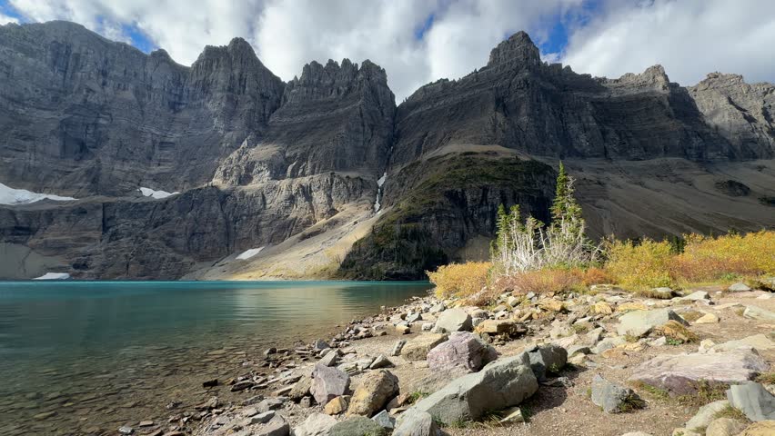 Panoramic view of Iceberg Lake in Glacier National Park
