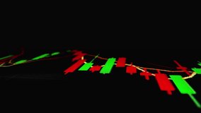 Closeup macro shot movement on LED screen, declining stock market graph economic crisis with falling trend red downturn indicator, and profit loss. Financial crisis lead to market volatility downfall. - Powered by Shutterstock - Get 15% off with code: PIKWIZARD15